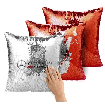 AMG Mercedes, Μαξιλάρι καναπέ Μαγικό Κόκκινο με πούλιες 40x40cm περιέχεται το γέμισμα