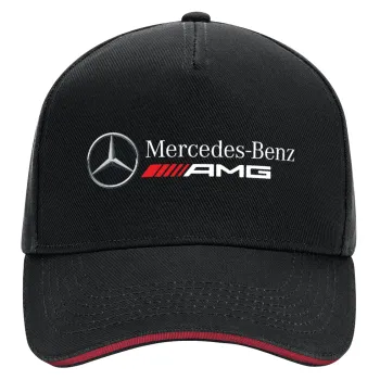 AMG Mercedes, DRILL Καπέλο Ενηλίκων Ultimate ΜΑΥΡΟ/ΚΟΚΚΙΝΟ, (100% ΒΑΜΒΑΚΕΡΟ, ΕΝΗΛΙΚΩΝ, UNISEX, ONE SIZE)