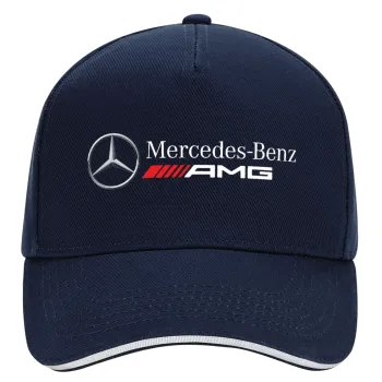 AMG Mercedes, DRILL Καπέλο Ενηλίκων Ultimate ΜΠΛΕ/ΛΕΥΚΟ, (100% ΒΑΜΒΑΚΕΡΟ, ΕΝΗΛΙΚΩΝ, UNISEX, ONE SIZE)