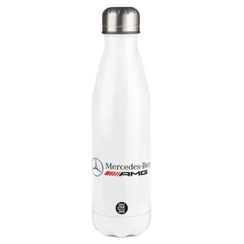 AMG Mercedes, Metal mug thermos White (Stainless steel), double wall, 500ml