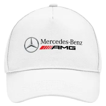 AMG Mercedes, Καπέλο Ενηλίκων Baseball, Drill, Λευκό (100% ΒΑΜΒΑΚΕΡΟ, ΕΝΗΛΙΚΩΝ, UNISEX, ONE SIZE)