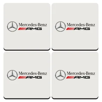 AMG Mercedes, ΣΕΤ 4 Σουβέρ ξύλινα τετράγωνα (9cm)