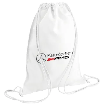 AMG Mercedes, Backpack pouch GYMBAG white (28x40cm)