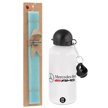 AMG Mercedes, Πασχαλινή Λαμπάδα με παγούρι μεταλλικό αλουμινίου (500ml) & λαμπάδα αρωματική πλακέ (30cm) (ΤΙΡΚΟΥΑΖ)