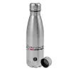Metallic water bottle, stainless steel, 750ml