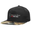 Adult Flat Snapback Hat Black/Camouflage, (100% COTTON TWILL, ADULT, UNISEX, ONE SIZE)
