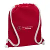 Backpack pouch GYMBAG Red, with pocket (40x48cm) & thick cords