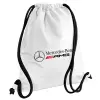 Backpack pouch GYMBAG white, with pocket (40x48cm) & thick cords