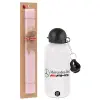 Easter Set, metallic aluminum bottle (500ml) & aromatic flat Easter candle (30cm) (PINK)
