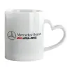 Mug heart handle, ceramic, 330ml