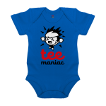 Βρεφικό φορμάκι μωρού, Μπλε Κοβαλτίου, 100% Organic Cotton, κοντομάνικο