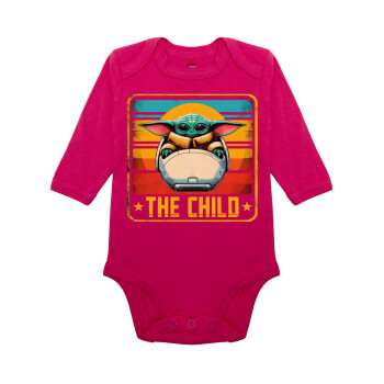The Child, Μακρυμάνικο βρεφικό φορμάκι, 0-18 μηνών, ΡΟΖ, 100% Organic Cotton