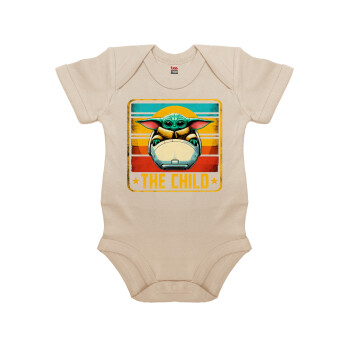 The Child, Βρεφικό φορμάκι μωρού, 0-18 μηνών, Natural (Εκρού), 100% Organic Cotton, κοντομάνικο