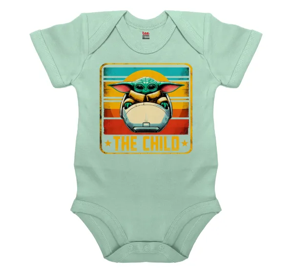 The Child — Βρεφικό φορμάκι μωρού, 0-18 μηνών, mint, 100% Organic Cotton, κοντομάνικο