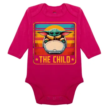 The Child, Μακρυμάνικο βρεφικό φορμάκι, 0-18 μηνών, ΡΟΖ, 100% Organic Cotton