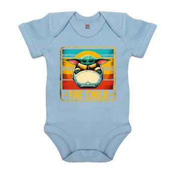 The Child, Βρεφικό φορμάκι μωρού, 0-18 μηνών, Μπλε, 100% Organic Cotton, κοντομάνικο