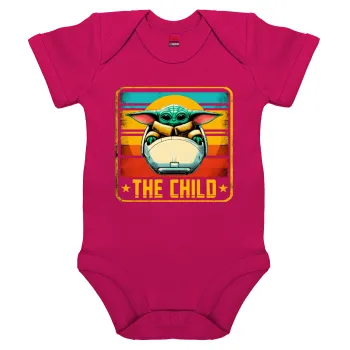 The Child, Βρεφικό φορμάκι μωρού, 0-18 μηνών, ΡΟΖ, 100% Organic Cotton, κοντομάνικο