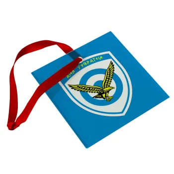 Ελληνική Πολεμική Αεροπορία, Christmas ornament, glass square ornament 9x9cm