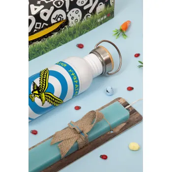 Ελληνική Πολεμική Αεροπορία, Πασχαλινή Λαμπάδα με παγούρι μεταλλικό (620ml, stainless steel) & κερί αρωματικό πλακέ (30cm) (ΤΙΡΚΟΥΑΖ)