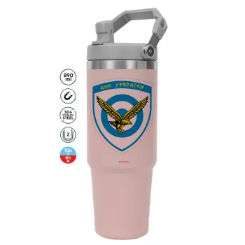 Ελληνική Πολεμική Αεροπορία, Pink color, 890ml (30oz) stainless Steel Tumbler with Handle