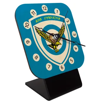Ελληνική Πολεμική Αεροπορία, Quartz Table clock in natural wood (10cm)