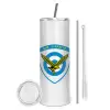 Tumbler stainless steel 600ml, with metal straw & cleaning brush