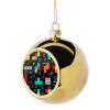 Golden Christmas tree ball ornament 8cm