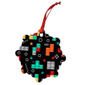 Tetris, Christmas ornament snowflake wooden 7.5cm