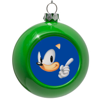 Sonic, Green Christmas tree ornament bauble 8cm