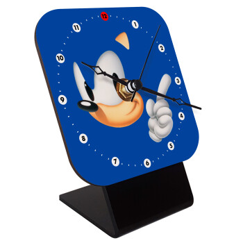 Sonic, Επιτραπέζιο ρολόι ξύλινο με δείκτες (10cm)