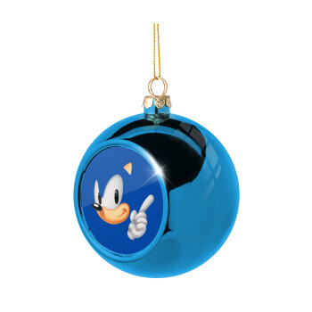 Sonic, Blue Christmas tree ball ornament 8cm