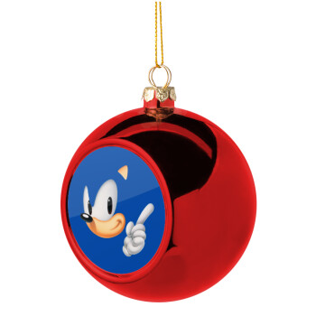 Sonic, Χριστουγεννιάτικη μπάλα δένδρου Κόκκινη 8cm