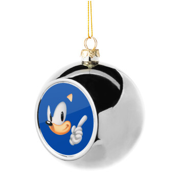 Sonic, Χριστουγεννιάτικη μπάλα δένδρου Ασημένια 8cm