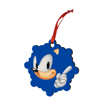 Sonic, Christmas ornament snowflake wooden 7.5cm