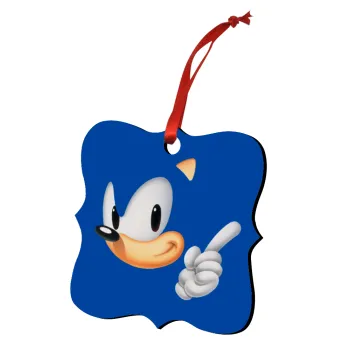 Sonic, Στολίδι Χριστουγεννιάτικο στολίδι polygon ξύλινο 7.5cm