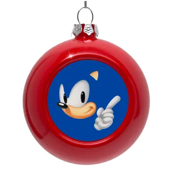 Sonic, Red Christmas tree ornament bauble 8cm