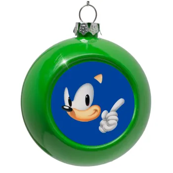 Sonic, Green Christmas tree ornament bauble 8cm