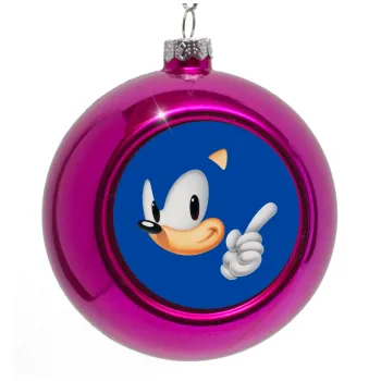 Sonic, Purple Christmas tree ornament bauble 8cm