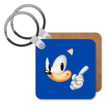 Sonic, Μπρελόκ Ξύλινο τετράγωνο MDF