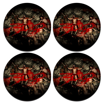 300 the spartans, SET of 4 round wooden coasters (9cm)