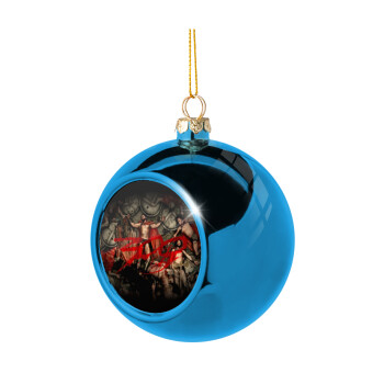 300 the spartans, Blue Christmas tree ball ornament 8cm