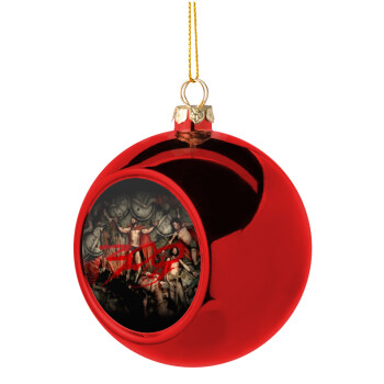 300 the spartans, Χριστουγεννιάτικη μπάλα δένδρου Κόκκινη 8cm