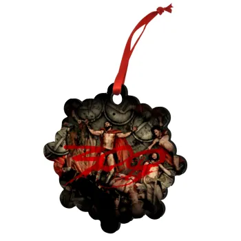 300 the spartans, Στολίδι Χριστουγεννιάτικο στολίδι snowflake ξύλινο 7.5cm