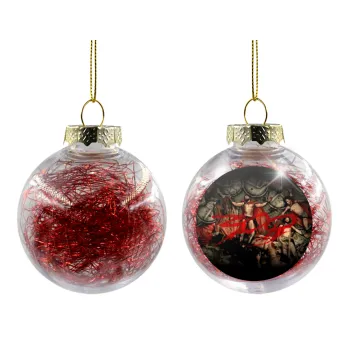 300 the spartans, Στολίδι Χριστουγεννιάτικη μπάλα δένδρου διάφανη με κόκκινο γέμισμα 8cm