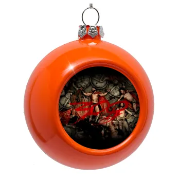 300 the spartans, Orange Christmas tree ornament bauble 8cm