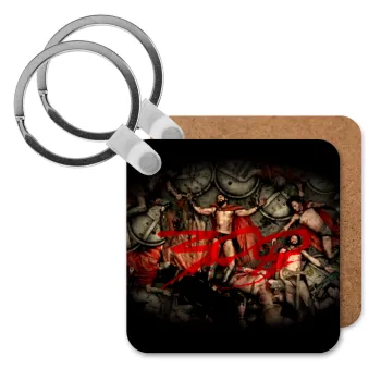 300 the spartans, Μπρελόκ Ξύλινο τετράγωνο MDF