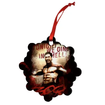 300 Tonight we dine in hell!, Στολίδι Χριστουγεννιάτικο στολίδι snowflake ξύλινο 7.5cm