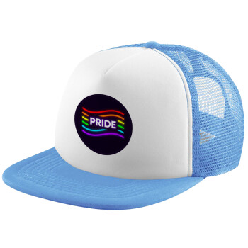 Pride , Καπέλο Soft Trucker με Δίχτυ Γαλάζιο/Λευκό