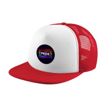 Pride , Καπέλο Soft Trucker με Δίχτυ Red/White 