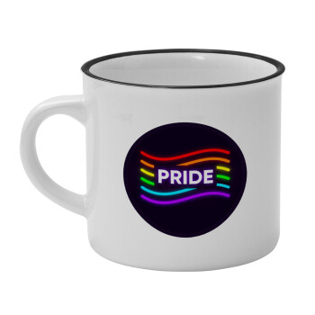 Pride , Κούπα κεραμική vintage Λευκή/Μαύρη 230ml